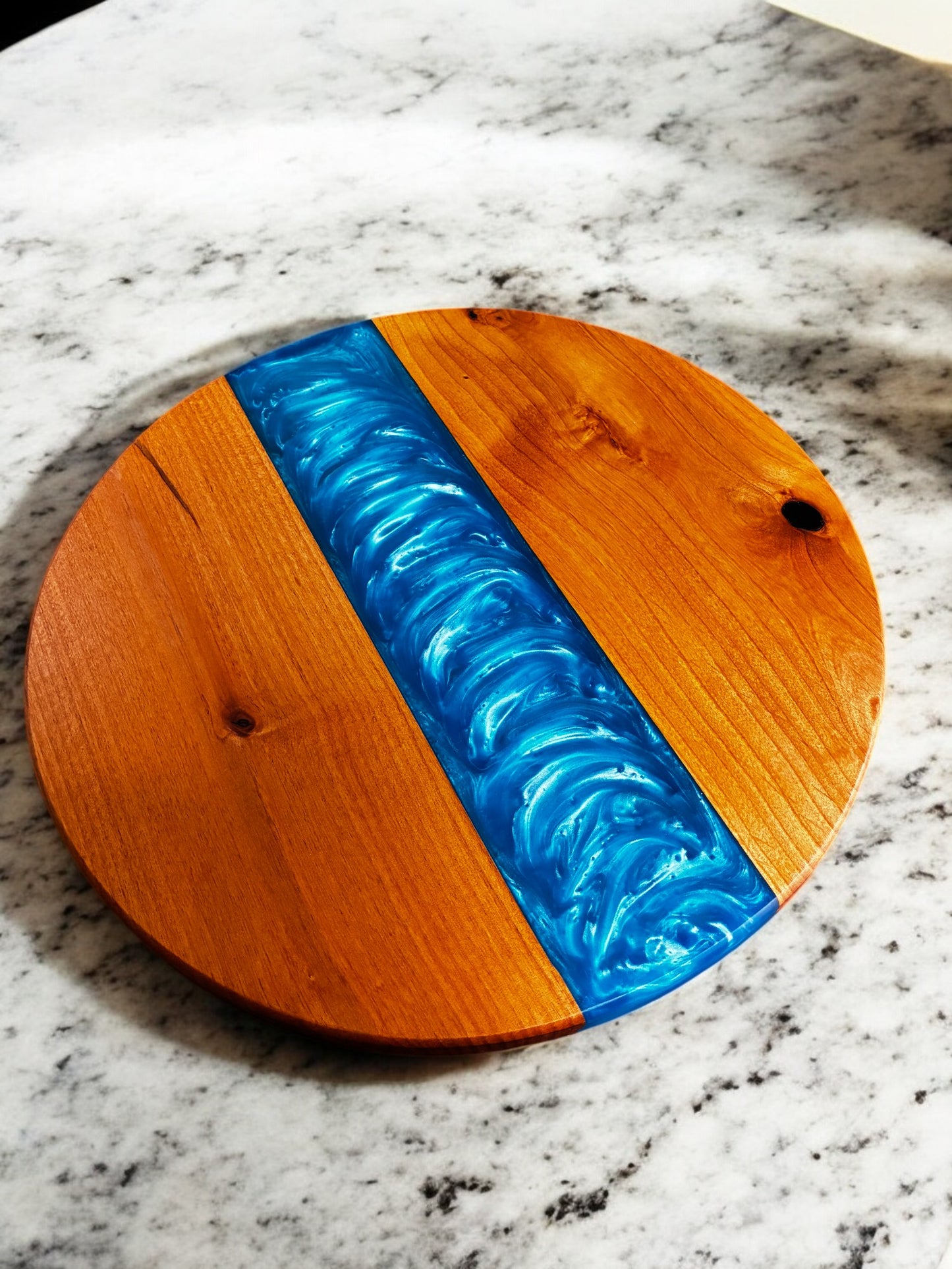 Handmade Alder Wood & Resin Lazy Susan Turntable – American Made | 13", 14", 20"