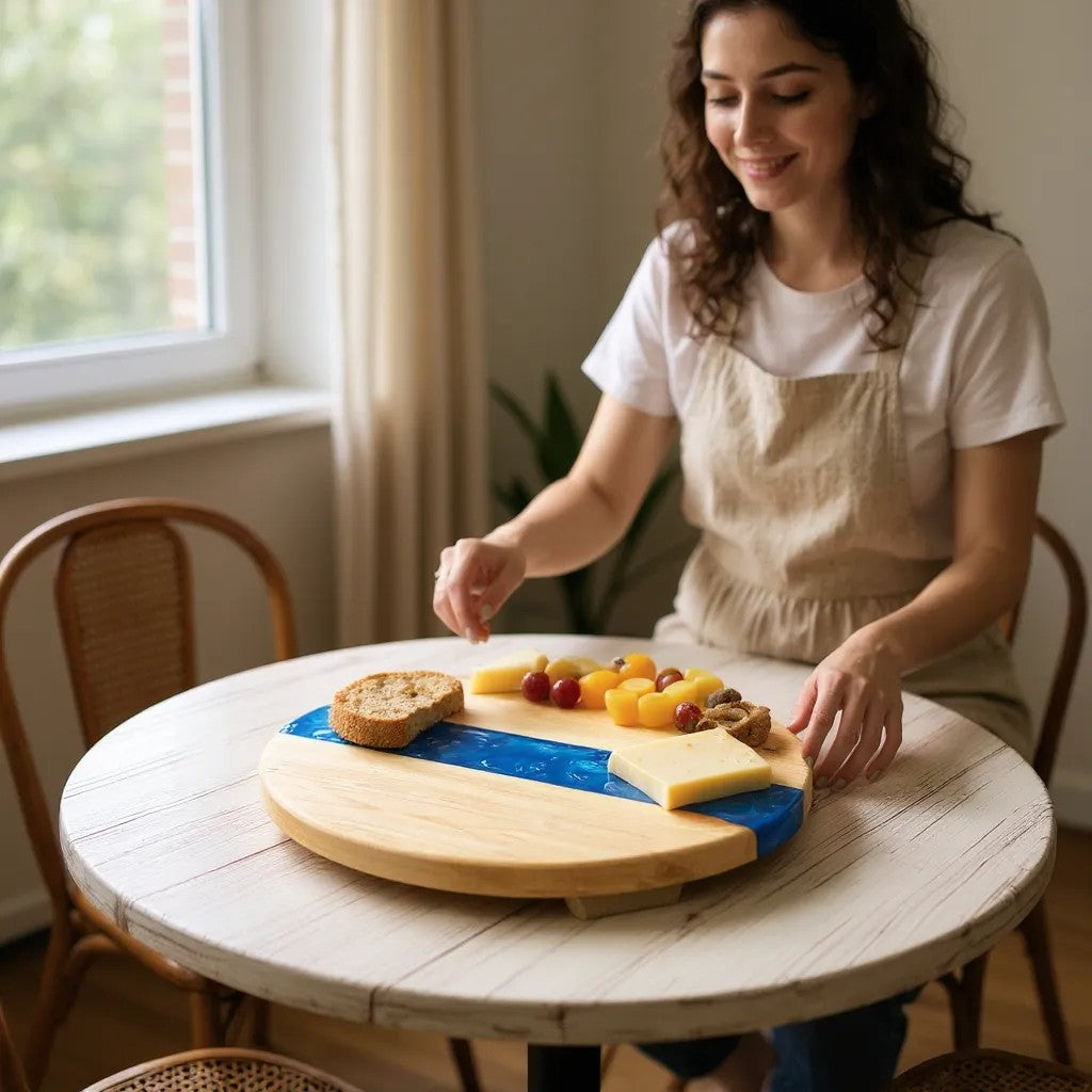 Handmade Maple Wood & Resin Lazy Susan Turntable – American Made | 13", 14", 20" (Copy)