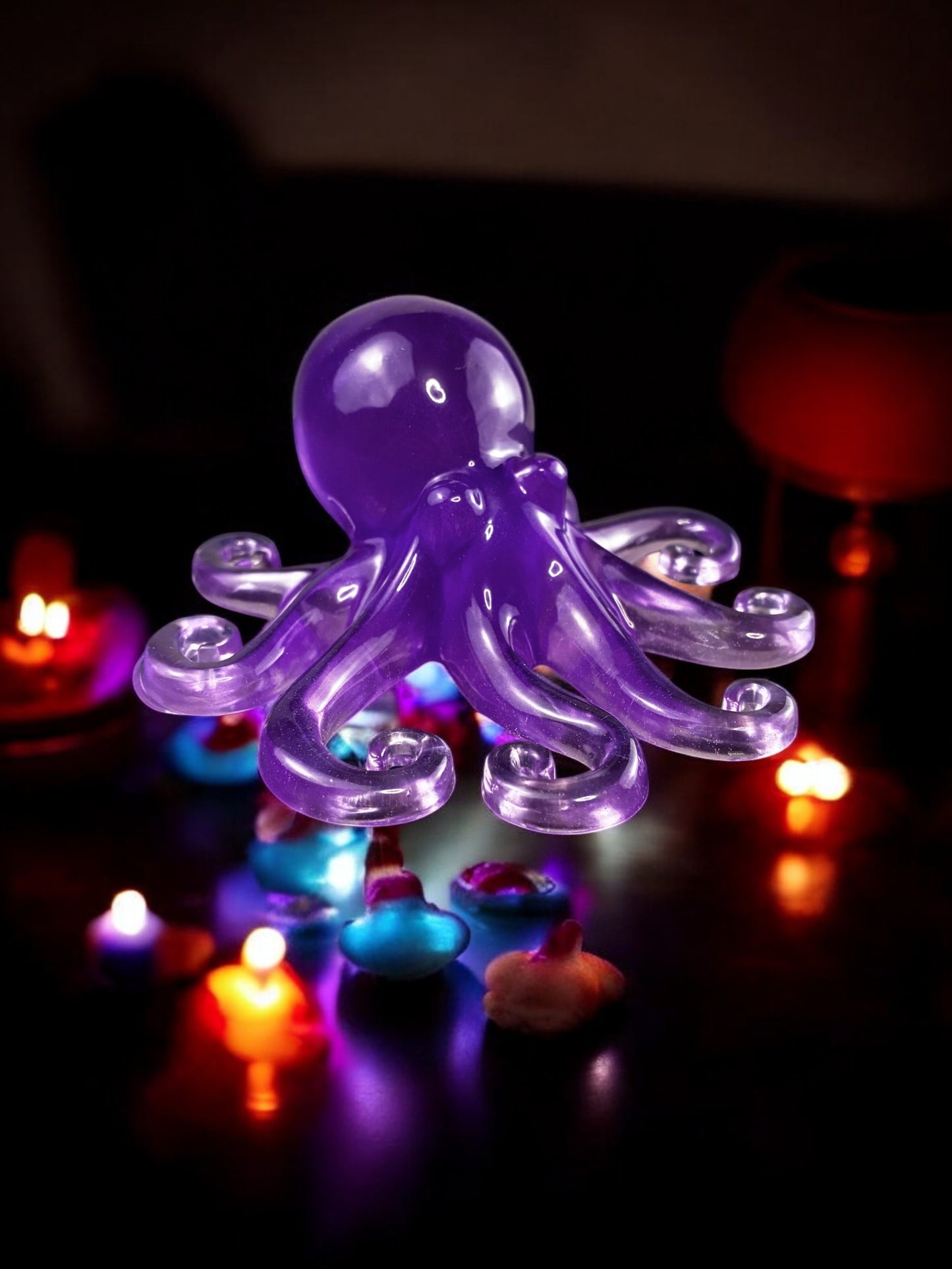 Sea Life Light– Handmade Wooden LED Lamp- Sea Horse, Octopus, Starfish Figure | Nursery Decor & Baby Gift- Small Desk Lamp- Removable Animal