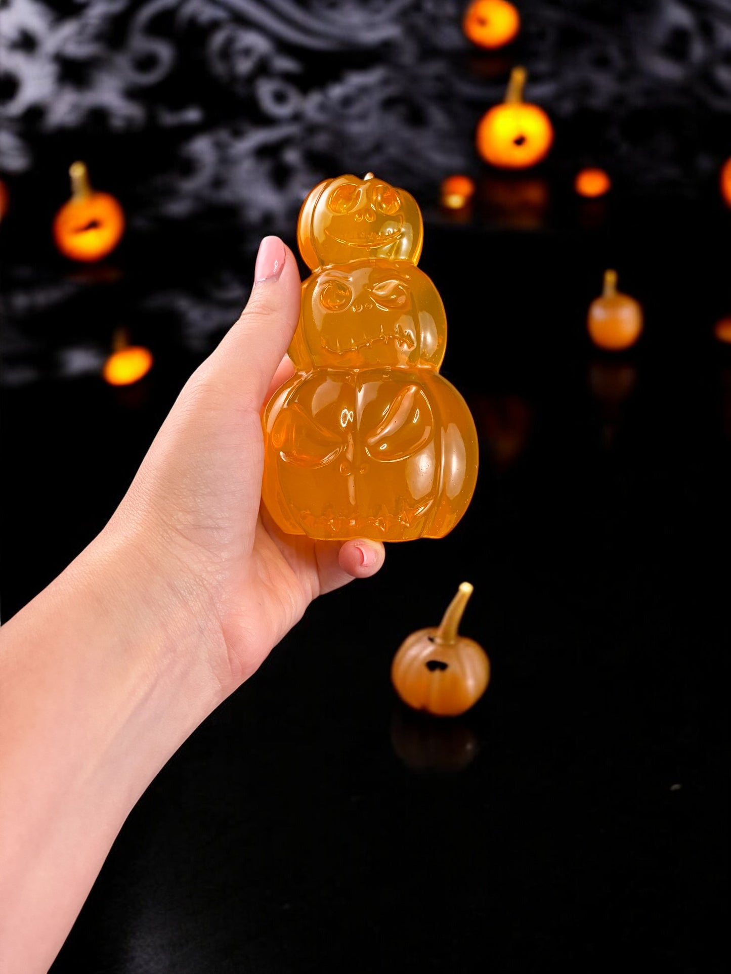 Halloween Themed Light– Handmade Wooden LED Lamp- Exchangeable Grimm Reaper, Ghost, Pumpkin Figure- Halloween Holiday Decor- Small Desk Lamp