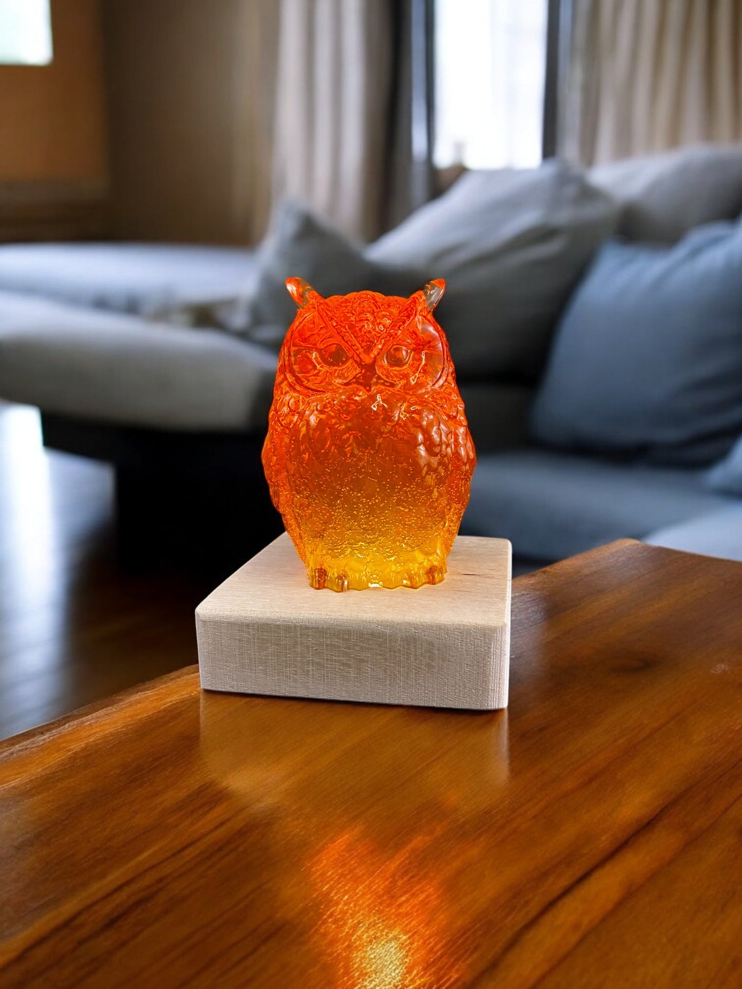 Forest Animals Light– Handmade Wooden LED Lamp- Rabbit, Snake, and Owl Figure | Nursery Decor & Baby Gift- Small Desk Lamp- Removable Animal