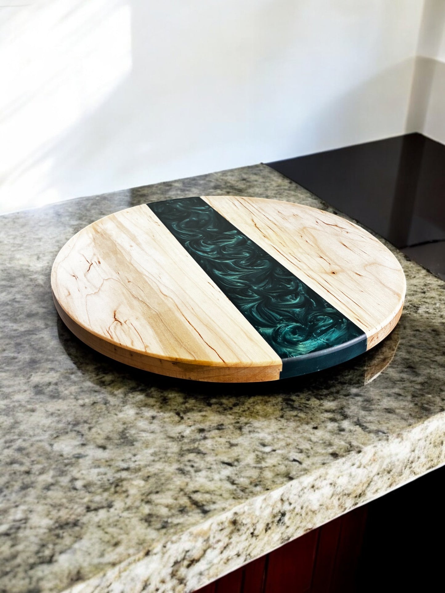 Handmade Maple Wood & Resin Lazy Susan Turntable – American Made | 13", 14", 20" (Copy)