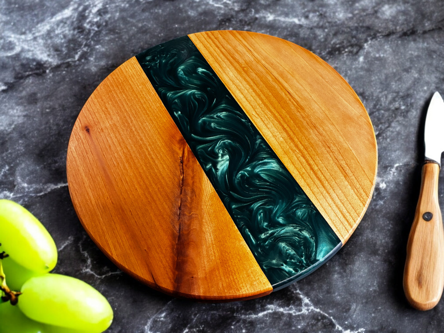 Handmade Alder Wood & Resin Lazy Susan Turntable – American Made | 13", 14", 20"