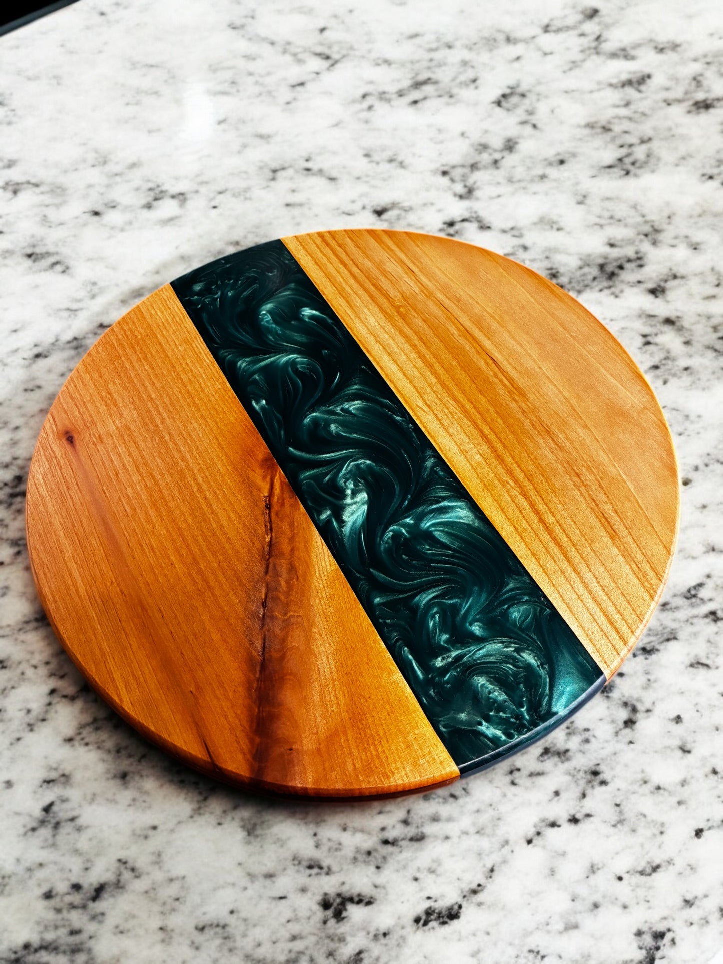 Handmade Alder Wood & Resin Lazy Susan Turntable – American Made | 13", 14", 20"