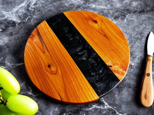 Handmade Alder Wood & Resin Lazy Susan Turntable – American Made | 13", 14", 20"