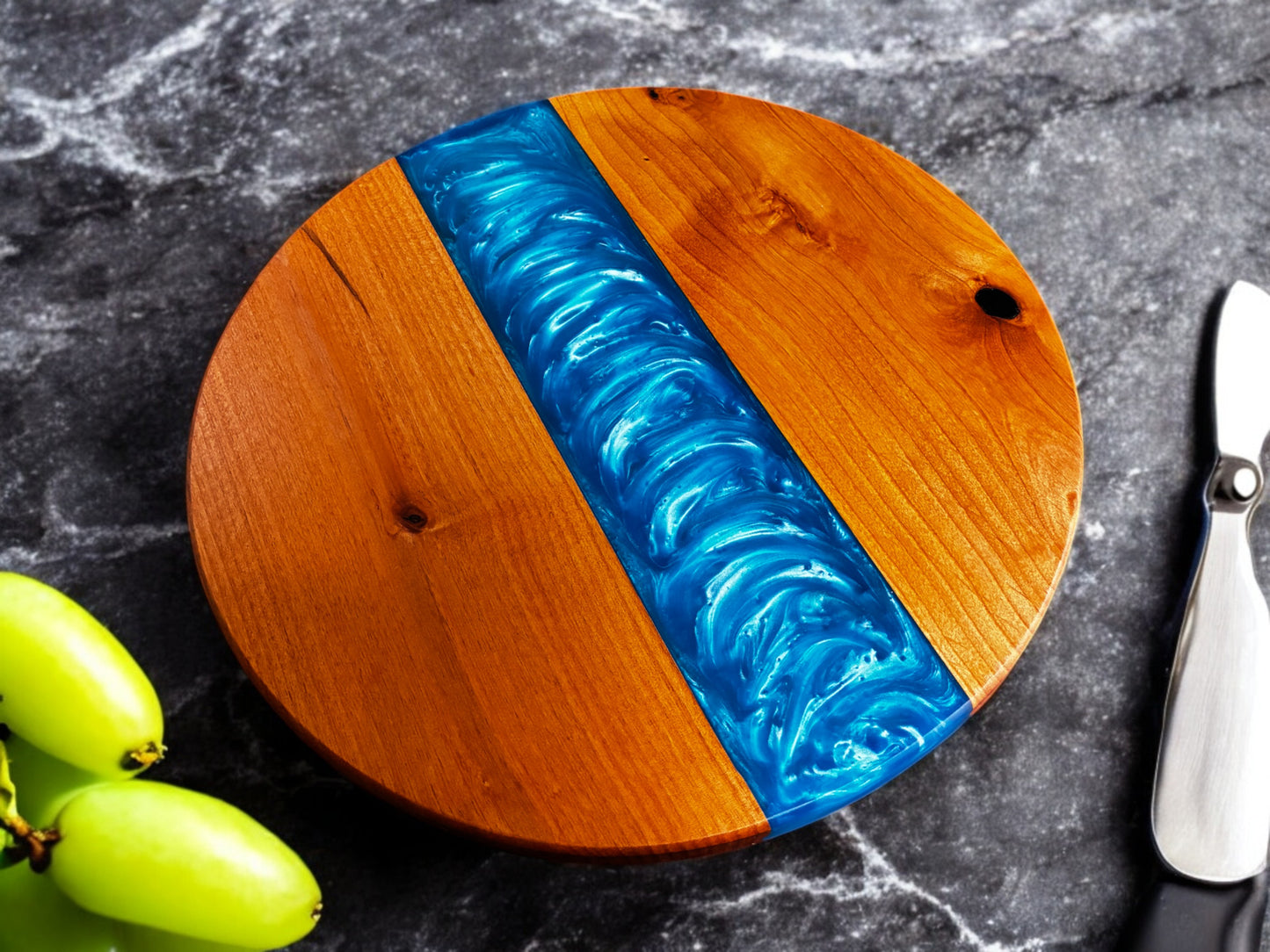 Handmade Alder Wood & Resin Lazy Susan Turntable – American Made | 13", 14", 20"