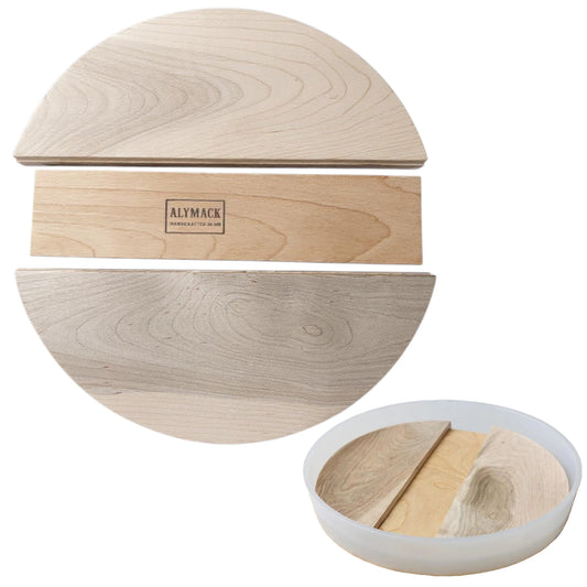 14" Round Maple Wood Insert Set for Resin Tables & Lazy Susans – Unfinished Hardwood Craft Blanks – Fits 14 Inch Silicone Molds – Reduces Resin Use – Made in USA by AlyMack