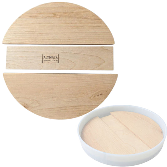 14" Round Alder Wood Insert Set for Resin Tables & Lazy Susans – Unfinished Hardwood Craft Blanks – Fits 14 Inch Silicone Molds – Reduces Resin Use – Made in USA by AlyMack