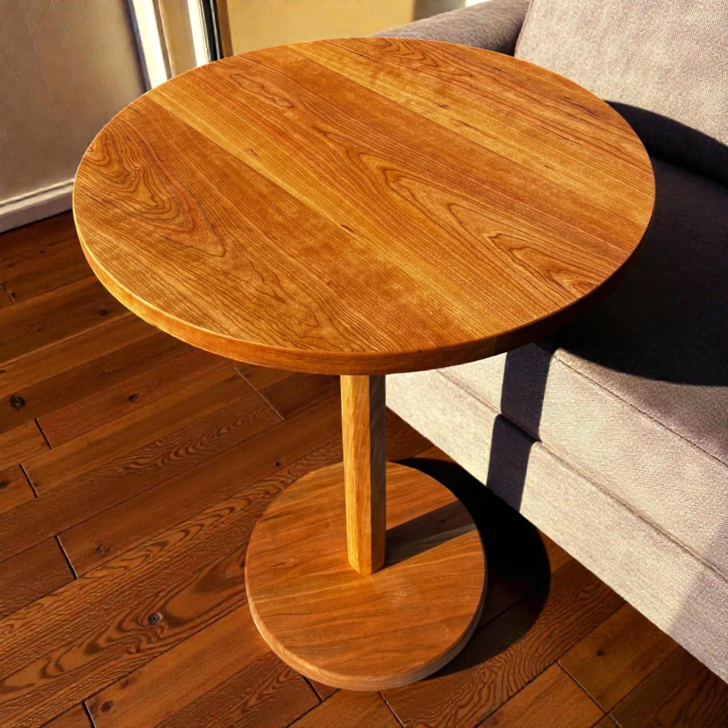 Pedestal Solid Wood Table – Walnut, Cherry, Ambrosia Maple