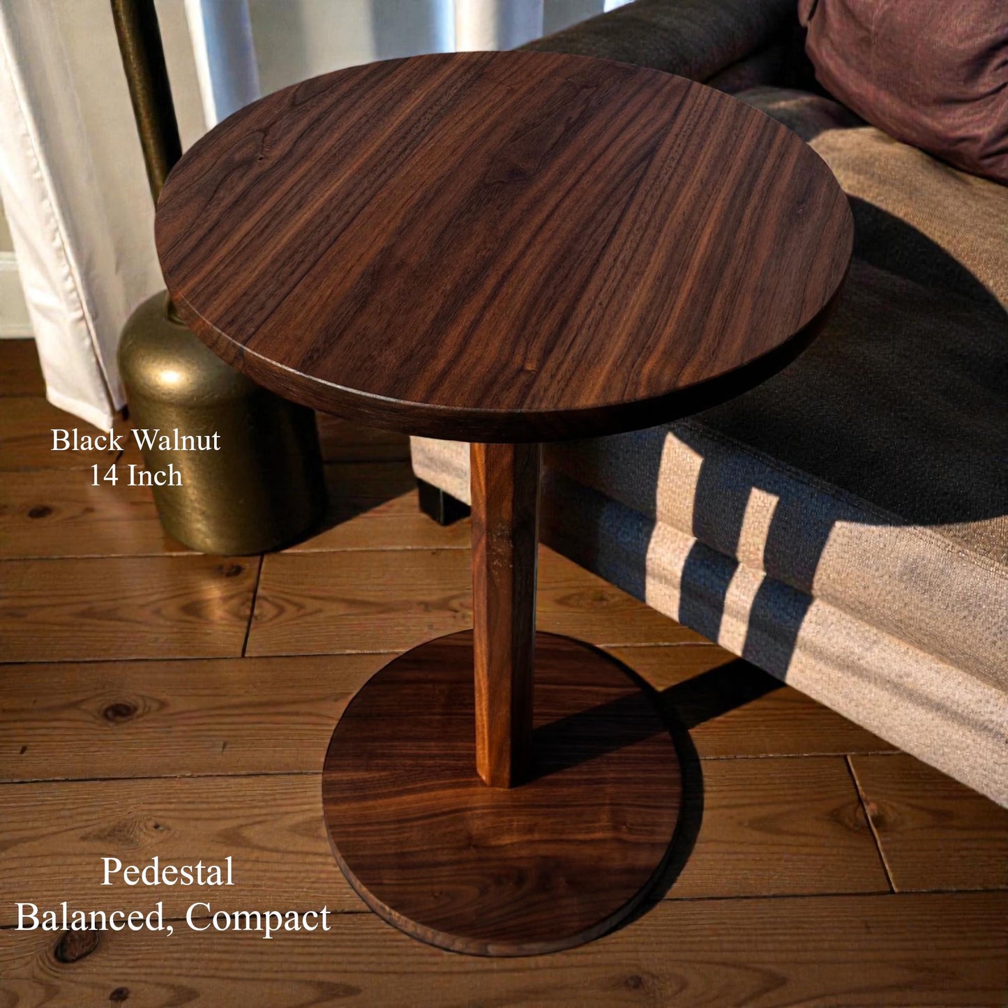 Pedestal Solid Wood Table – Walnut, Cherry, Ambrosia Maple
