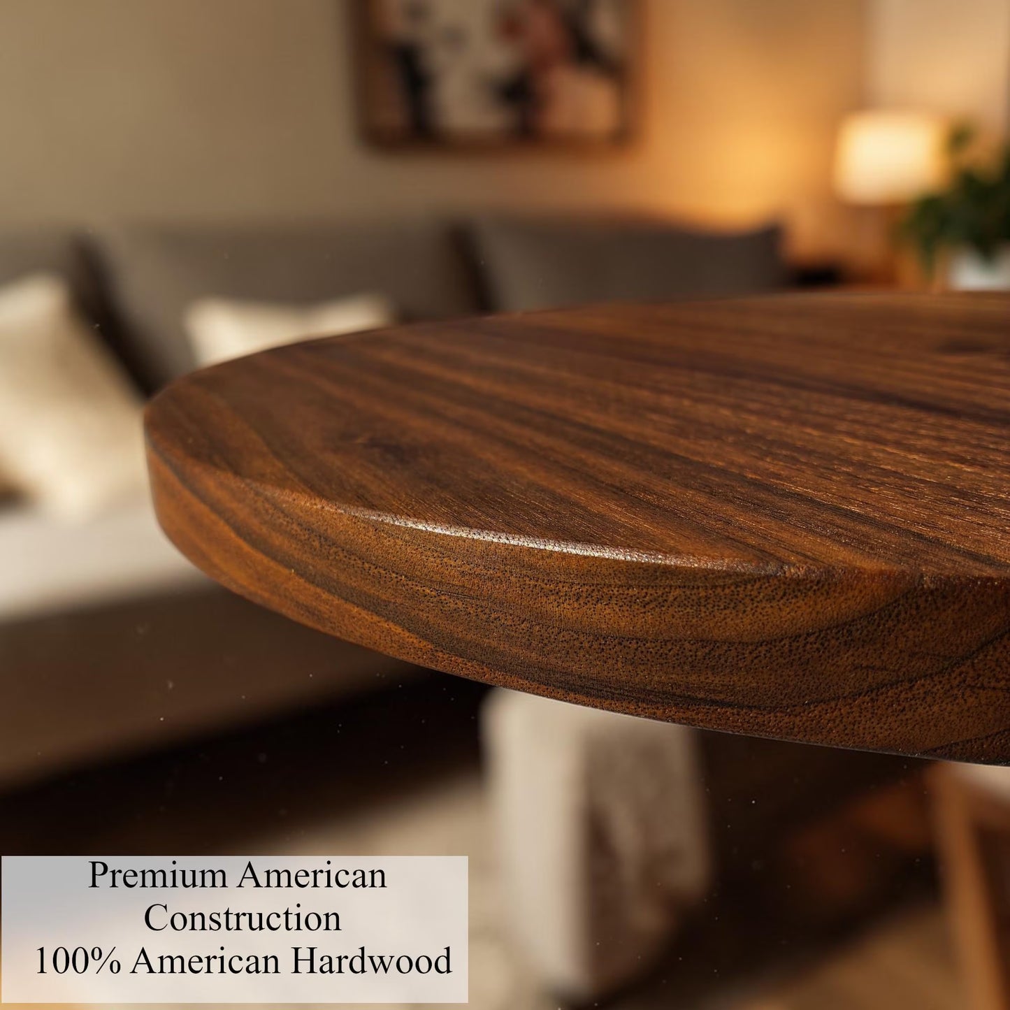 Pedestal Solid Wood Table – Walnut, Cherry, Ambrosia Maple