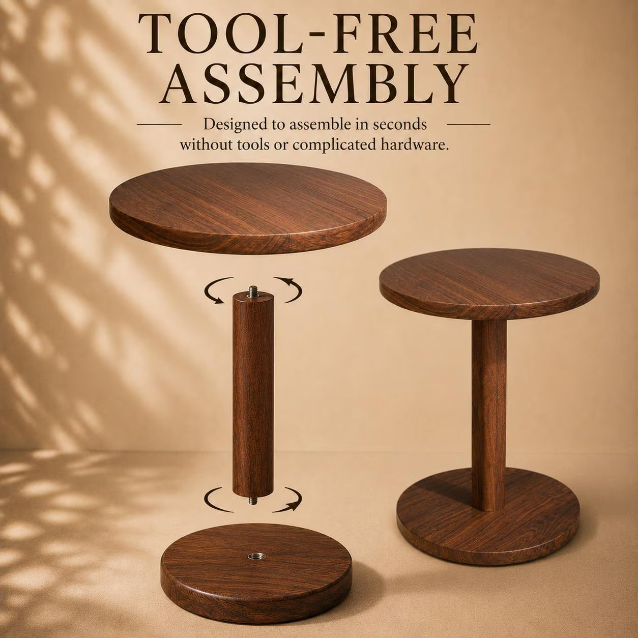 Pedestal Solid Wood Table – Walnut, Cherry, Ambrosia Maple