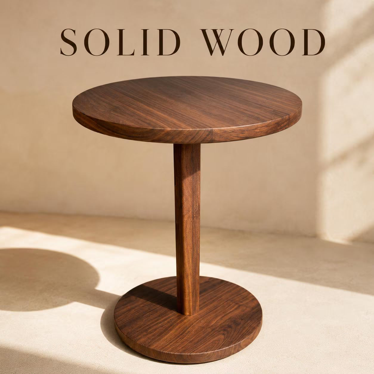 Pedestal Solid Wood Table – Walnut, Cherry, Ambrosia Maple