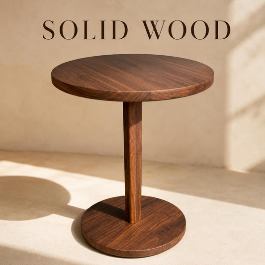 Pedestal Solid Wood Table – Walnut, Cherry, Ambrosia Maple