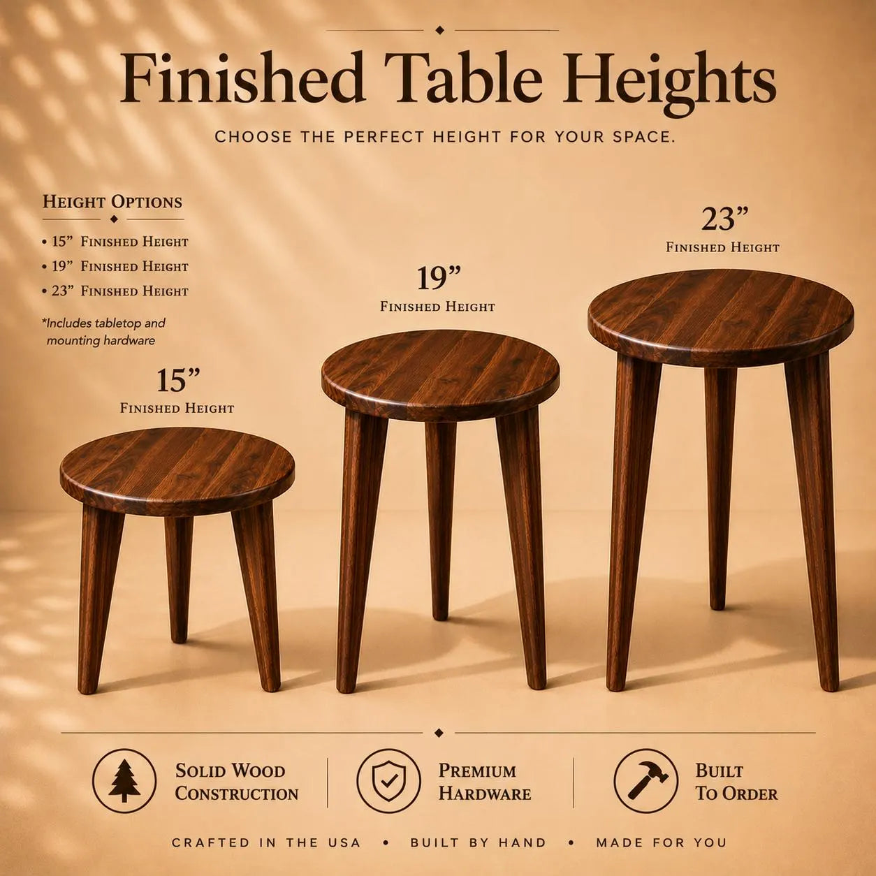 Tapered Leg Solid Wood End Table