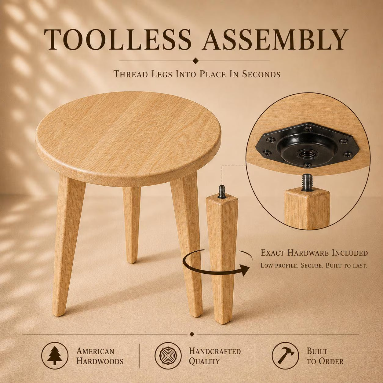 Tapered Leg Solid Wood End Table