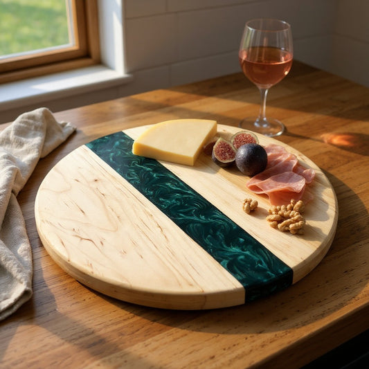 Handmade Maple Wood & Resin Lazy Susan Turntable – American Made | 13", 14", 20" (Copy)